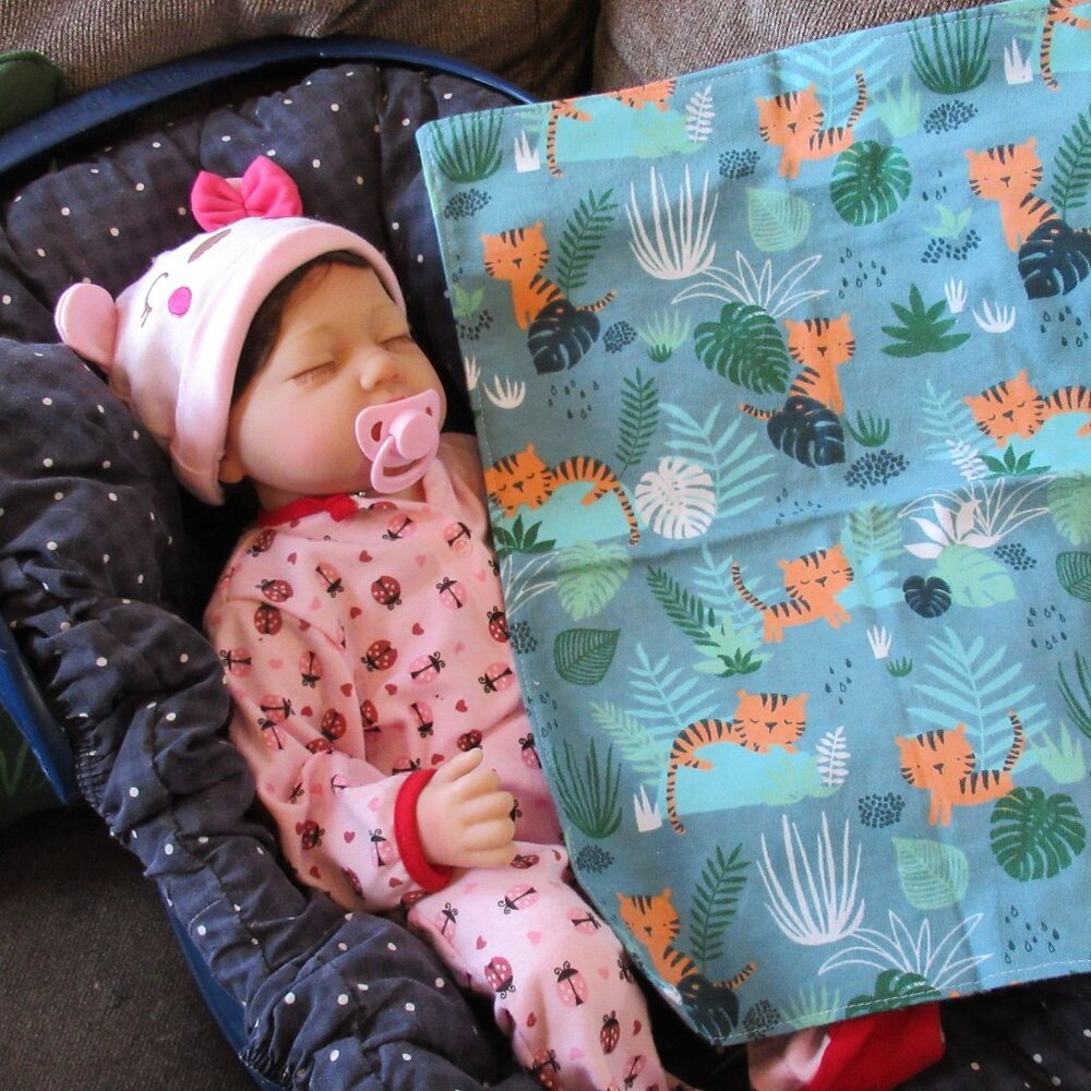 Baby burp cloth flannel burp rag changing pad pet mat nap blanket tigers zebras
